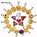 Emoji Keychains Bulk Plush Mini Emoji Pillows Birthday Party Favors Supplies for Kids Love Emoji Key Chain Classroom Prizes Claw Machine Toys Goodie Bags Valentines Gifts 20 Pack