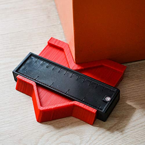 Upgrade 2 PCS Contour Gauge Duplicator Shape Profile DIY Woodworking Tools 10inch Blue Widen and 5inch Red