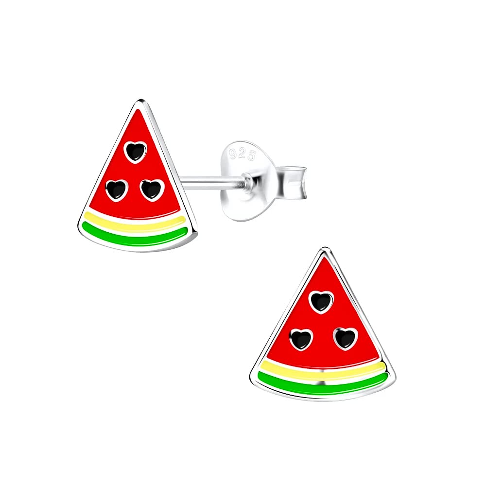 Watermelon Slice Earrings - 925 Sterling Silver