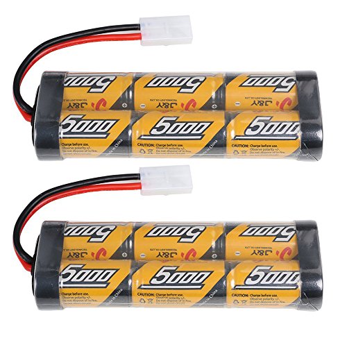 2 pack 7.2v 5000mah nimh rechargable rc battery packs for rc cars…