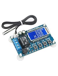 DROK   Control de termostato electrónico, placa de control de temperatura digital DC 6 30 V, 9 V, 12 V, 24 V 122.0 °F a + 230.0 °F de alta precisión LCD Digital Micro Temp Control Switch Module con sensor de sonda impermeable