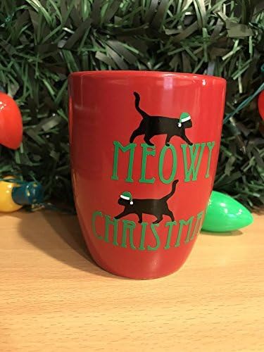 Merry Meowy Christmas Tree Funny Holiday Cat Lover Crazy Cat Lady Mug Christmas Gift