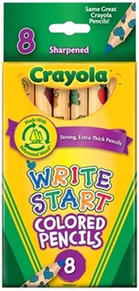 Crayola Write Start Colored Pencils, Classic Colors, 8 Count, Assorted (CYO684108): Toys & Games