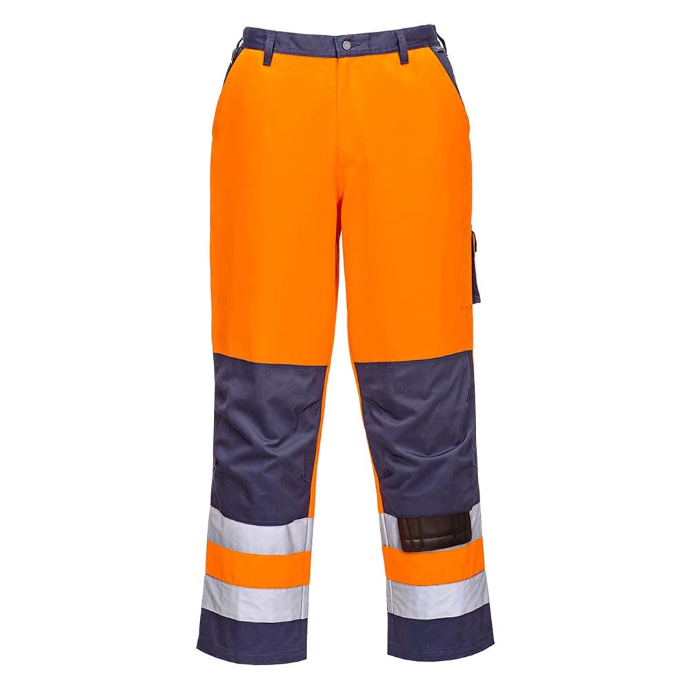 Portwest Lyon Hi-Vis Trouser, Size: XS, Colour: Orange/Navy, TX51ONRXS