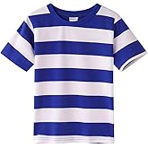 Spring&Gege Boys Short Sleeve Striped Cotton Crew Neck T-Shirt