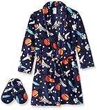 Too Cool 2 Sleep Little Boys' Space Robe with Slippers, Navy, 2T