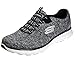 Skechers Synergy Beyond words Womens Fashion Sneaker, Black/White/Silver, 8 US