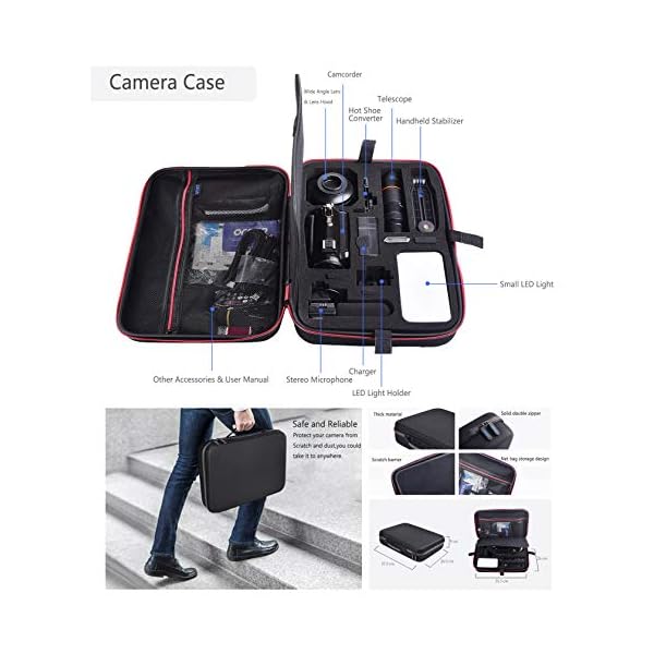 Camcorder 4k,mit 64-fachem Digitalzoom, Verbindung/LED-Licht, Mikrofon und anderem Zubehör (Kameratasche und 64 GB SD… – Bild 6