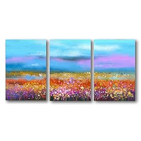 3 Panel Abstract Oil Painting Pictures Home Wall...
