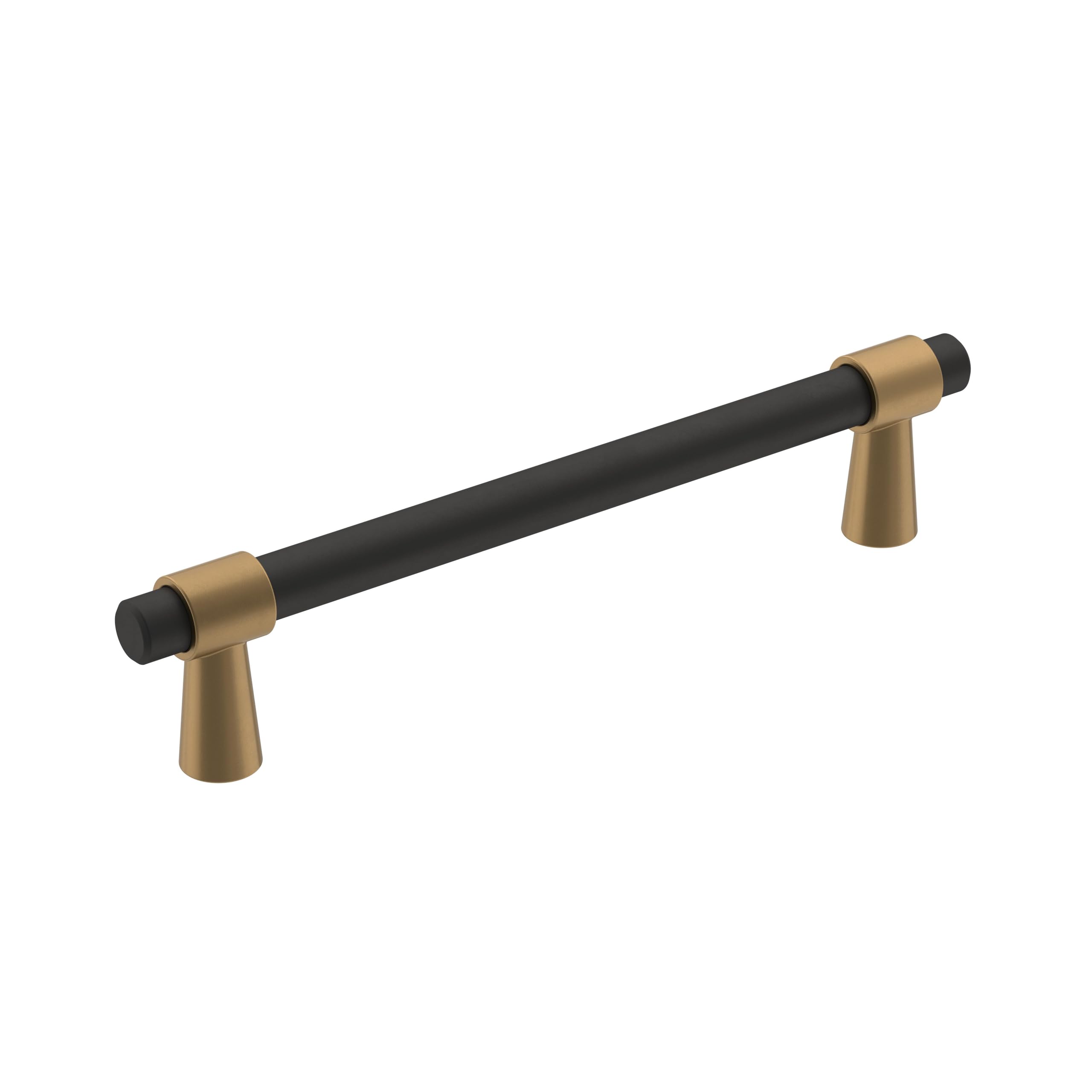 Photo 1 of Amerock | Cabinet Pull | Matte Black/Champagne Bronze | 5-1/16 inch (128 mm) Center-to-Center | Mergence | 1 Pack | Drawer Pull | Cabinet Handle | Cabinet Hardware