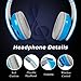 Beyution BT513 Bluetooth Headphones with Built in Mic for Cell Phone, Laptop, PC, Tablet - Retail Package - Blue