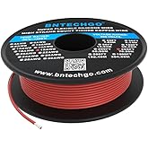 BNTECHGO 18 Gauge Silicone Wire Spool 250 ft Red Flexible 18 AWG Stranded Tinned Copper Wire