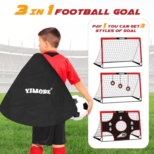 Yimore Children's Folding Football Goal, Mini Goal 120 × 90 × 90 cm for Garden with Carry Bag, Ideal for 3-5 Years