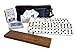 Alex Cramer The Perfect Traveler Classic Domino Set with Leather-Look Travel Case and a Deck of Miniature Playing Cards (Domino Set)