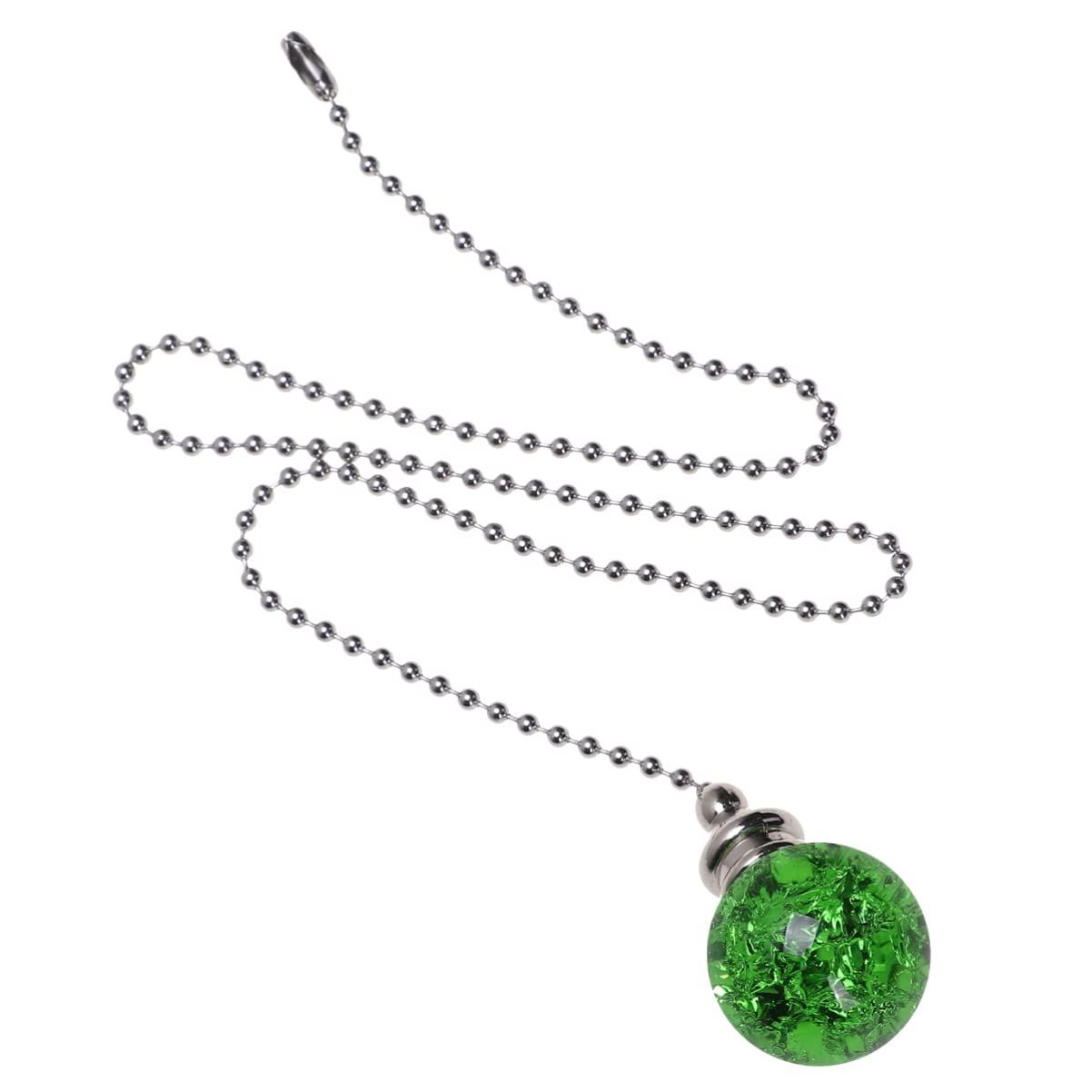 Mobestech Crystal Fan Pull Chain with Connector Green Pendant Light for Ceiling Fan Pull Cord Replacement Decorative Hanging Ornament — image 1