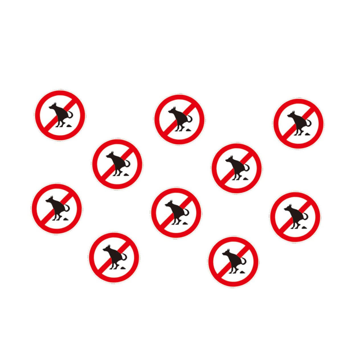 10 Sheets Clean up Dog Sign No Pet Poop Sign Waterproof Sign Sticker Luggage Sticker Dog Poop Message Sign Laotop Sticker Car Window Stickers Dont Poop Sticker Decorate Water Proof