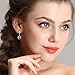 FANZE Women 925 Sterling Silver Cute Zircon Puppy Paws Footprint Dangle Piercied Earrings Black and White