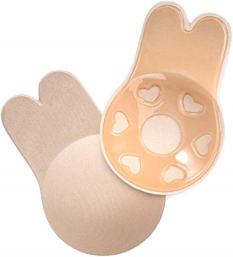 Women Lift Rabbit Silicone Lift Breast Self Adhesive Strapless Backless Sticky Invisible Bra