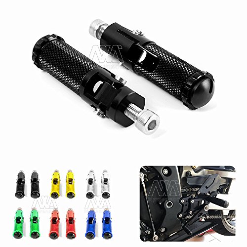 New arrival Motorcycle CNC Universal Foot Rest Footrests Folding Foot Pegs Rear Set For Honda Kawasaki KTM Ducati Suzuki Yamaha (Black)