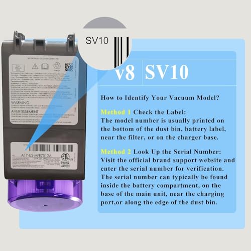 BOTKK 10000mAh Upgraded 21.6V Replacement for V8 Battery Replacement SV10 SV25 Compatible with Dyson V8 Animal Absolute Fluffy Motorhead Cordless Handheld/Stick Vacuum Cleaners 967834 215681