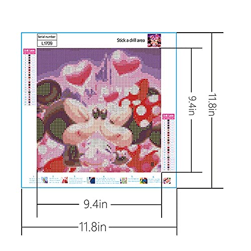 Diamond Painting Kits for Adults 5D DIY Full Drill Crystal Rhinestone Embroidery Cross Stitch Arts Craft Canvas Wall Decor Two Cute Mice(11.8inX11.8in)