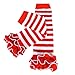Wrapables Dots, Hearts, and Ruffles Colorful Baby Leg Warmers - Stripes Red & White with Ruffles