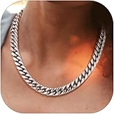 PROSTEEL Chunky Cuban Link Curb Chain Necklace for Women Men, Stainless Steel Choker Thick Trendy Statement Hip Hop Miami Cuban Chain Jewelry Gifts Unisex Size,5/12/14mm Widths,18"/20"