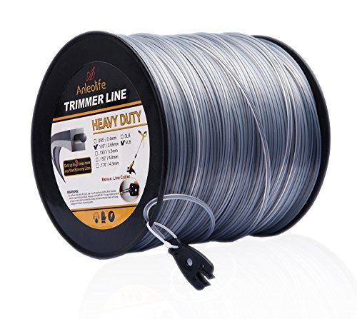 Anleolife 5-Pound Heavy Duty Square .105-Inch-by-1038-ft String Trimmer Line in Spool, with Bonus Line Cutter