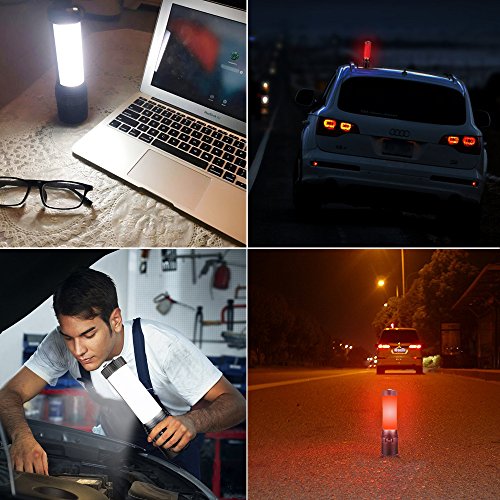 Emergency Flashlight Rechargeable LED Working Lantern Warning Light Waterproof Adjustable Focus Zoomable Torch Lamp Cree XPE Tactical For Home, Auto, Camping, Hiking With Charger and 18650 Battery