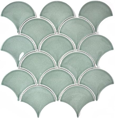 Mosaik Fliese Keramik Facher Petrol Glanzend Fur Wand Bad Wc Dusche Kuche Fliesenspiegel Thekenverkleidung Badewannenverkleidung Mosaikmatte Mosaikplatte Amazon De Baumarkt