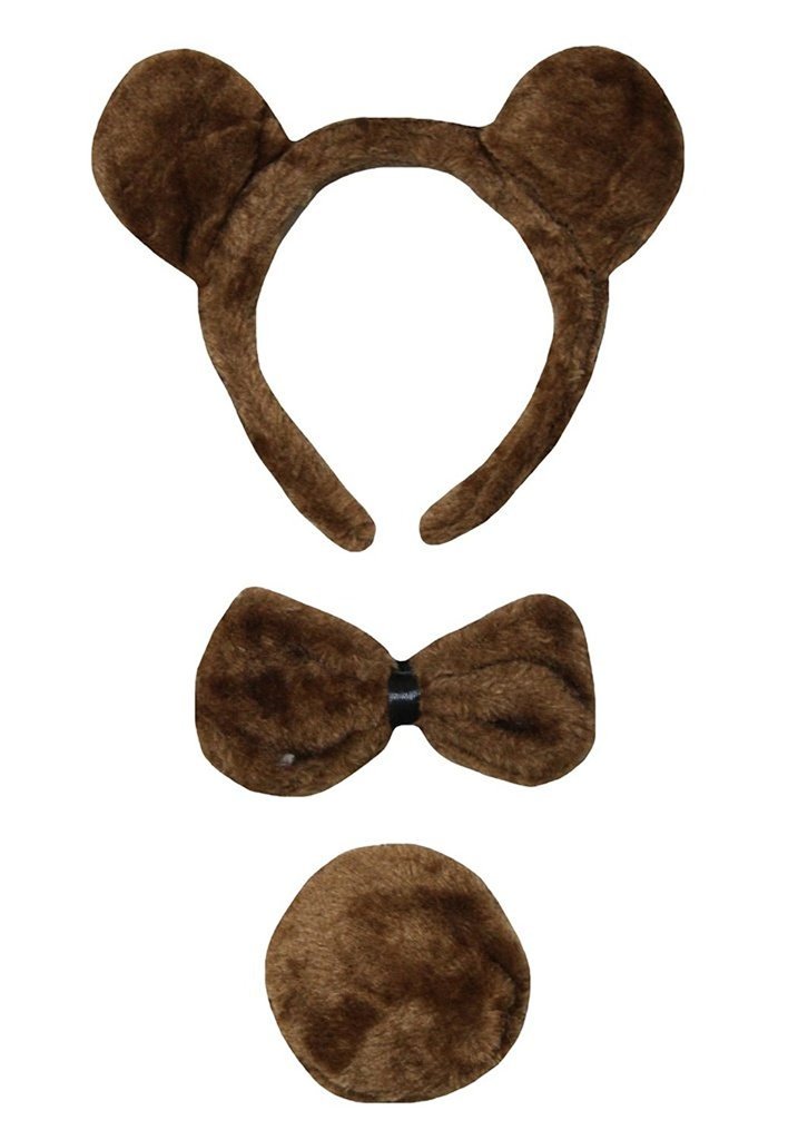Petitebelle Headband Bowtie Tail Unisex 3pc Children Costume (Bear, One Size)