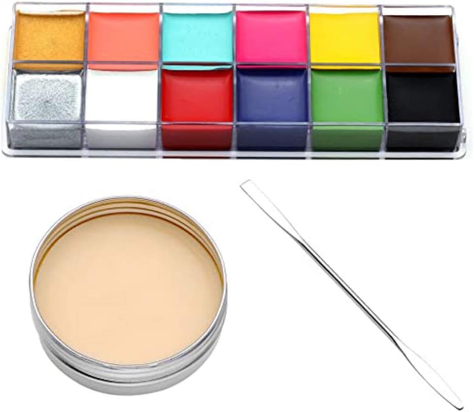 Lurrose 3pcs Halloween Makeup kit Face Body Paint Oil Fake Wound Skin Wax Scar Body Paint Special Effects Stage Makeup Wax for Halloween Party Decor