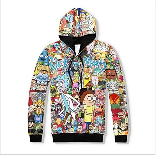 eiowhrfsedc hoodies Unisex 3D Printed Hooded Spring/Autumn Sweatshirt Rick and Morty Casual Pullovers