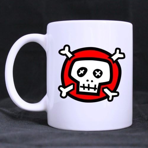 Cool Design Cartoon Cute Funny Skull (Twin Side) Custom White Ceramic Mug Coffee Cup (11 Ounce)