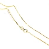 POYAMUSE Simple Chain Necklace - 14K Gold Plated Snake Chain Box Chain Necklace for Women, Gold 18 inches 1MM Chain Necklace