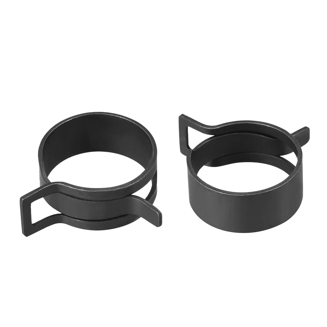 uxcell Steel Band Clamp 25mm Inner Dia Fit 26.5-29mm OD Hose Spring Band Type Action Fuel Line Silicone Tube Clip Clamp Black 5Pcs
