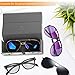 Fintie Foldable Hard Eyeglasses Case, Portable Anti-scratch Vegan Leather Protective Glasses Case with Magnetic Closure
