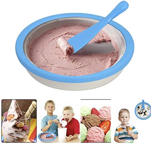 PIKAqiu33 Premium Electric Ice Cream Maker with Easy Carry Handle,Instant Ice Cream Maker Yogurt Frozen Pan Ice Roll Time Pan (US Stock)