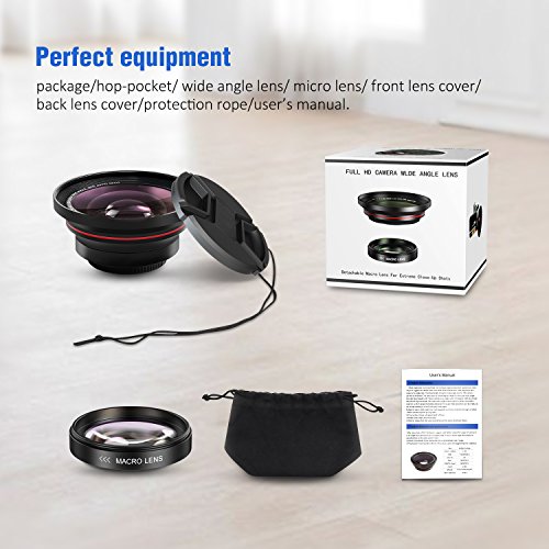 72MM 0.39x AOOE Professional HD Wide Angle Lens (w/Macro Portion) for Camcorder Camera No Distortion