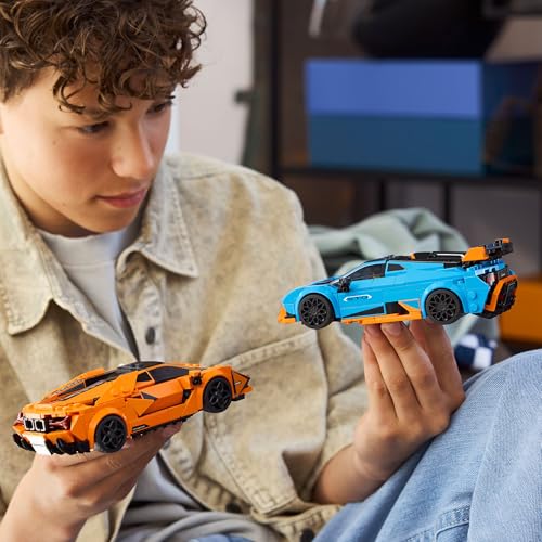 LEGO Speed Champions Lamborghini Revuelto und Huracán STO Auto Set mit 2 Rennwagen und 2 Fahrer Minifiguren - Spielzeug für Auto Fans - Kreatives Geschenk für Jungen ab 9 Jahren - 77238 9