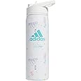 adidas 600 ML (20 oz) Straw Top Metal Water Bottle, Hot/Cold Double-Walled Insulated 18/8 Stainless Steel