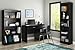 South Shore Small Computer Desk with Drawers, Pure Black
