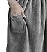 SINLAND Women's Spa Wrap Microfiber Lightweight Knee Length Bath Body Wrap Shower Towels with Adjustable Closure 32 Inch x 60 Inch Grey