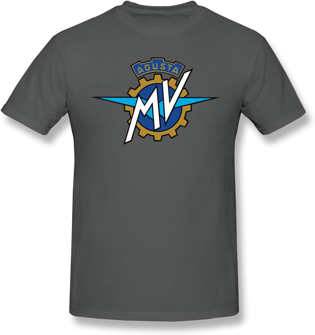 T-Shirt for Men MV Agusta Logo Vintage Short Sleeve Tee 3XL Deep Heather