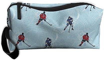 LogicPor Ice Hocky Player Portable Zipper Makeup Bag Travel Cosmetic Pouch Toiletries Bag Storage Bag Organize Stationery Pencil Holder Coin Purse Medicine Kit Bag