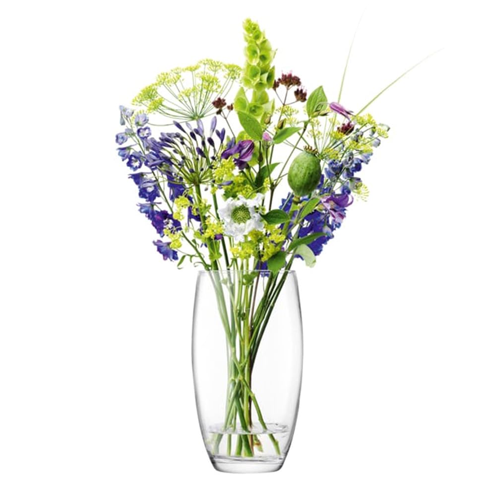 LSA International Flower Barrel Bouquet Vase H29cm Clear| 1 Unit | Mouthblown & Handmade Glass | FW31