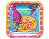 American Greetings Trolls 7" Square Plate (8 Count)