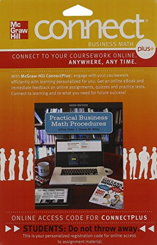 Connect 1-Semester Access Card for Practical Business Math Procedures Brief Edition