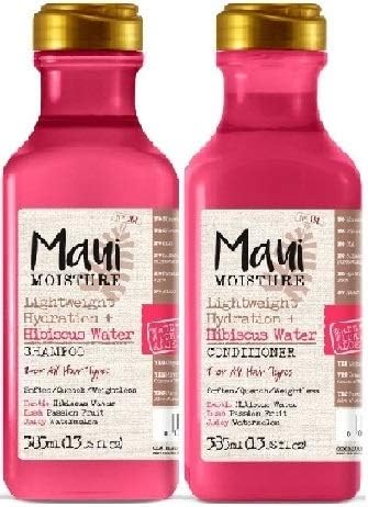 (Pack of 2) Maui Moisture Weightless Hydration & Hibiscus Water SHAMPOO x 385ml & CONDITIONER x 385ml ALL HAIR TYPES