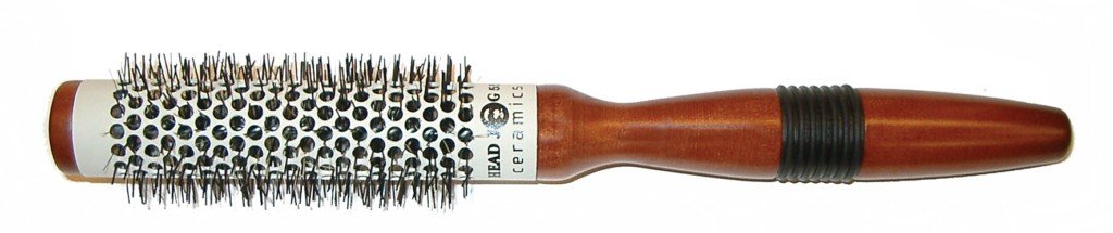 Head Jog Ceramic Wooden Radial Round Brush. Styling & Volumising Hair Tool With Nylon Bristle & Vented, Ceramic Barrel For Smooth Hair With Shine. Versatile Wooden Hair Brush. (No.5-25mm)